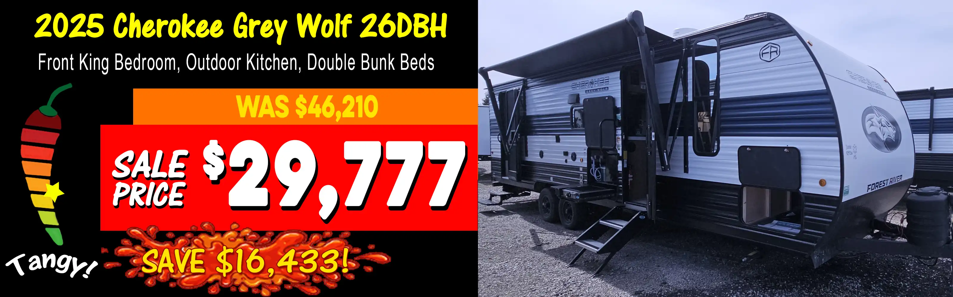 2025 Cherokee Grey Wolf 26DBH Travel Trailer